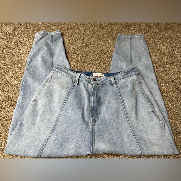 Mele E Pere Womens Jeans Size Large Light Wash High Waist Tapered - Picture 4 of 4